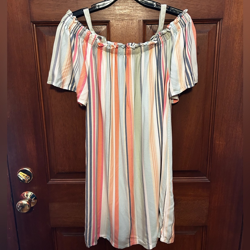 peyton&parker Striped Off-shoulder Woman’s Dress